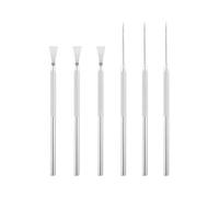 6 Pcs Polymer Clay Tools,Pottery Tool Kit Sculpting Sculpture Knife Complete Poke Craft Dressing Pin Texture Trimming Professional Metal Accessories Stainless Steel,for Carving Sculptings Modeling