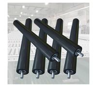 6 Pcs Polyurethane Conveyor Rollers - 35mm/1.4in, 50mm/2in, 60mm/2.4in, 70mm/2.8in - Replacement for Lawn Mowers & Warehouses - Galvanized Ends, Black Finish