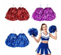 6 Pcs Pom Poms Cheerleading Set, Cheerleading Pom Poms Professional Sports Team Support Accessories, Adult Parties Celebration Decorations, Sports, Meetings
