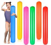 6 Pcs Pool Noodles Colorful Inflatable Pool Sticks 41.3Inch Blow up Swim Noodles PVC Float Pool Toys for Kids Adults Swimming Pools Beach Lake Party Water Games