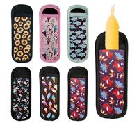 6 Pcs Popsicle Holder Bags,Cute Colorful Reusable Ice Pop Sleeves, Fun Rubber Antifreezing Protective Cover Suitable for Kids,Party