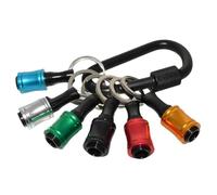 6 Pcs Portable Bit Holder Keychain, 1/4 inch Hex Shank Aluminum Alloy Screwdriver Bits Holder with Carabiner for Impact Driver Drill Bit