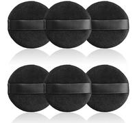 6 Pcs Powder Puff, Soft Round Powder Puffs Setting Powder Puff for Loose Powder 2.36 inch/6 cm Makeup Face Sponges for Face and Body (Black)