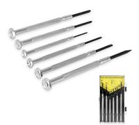 6 Pcs Precision Screwdriver Set, Mini Screwdriver Set with 6 Different Size Flathead and Phillips Screwdrivers for Watch, Glasses, iPhone, Computer, Jewelry Repair