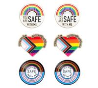 6 Pcs Pride Badges, Progress Pride Flag Lapel Pin, Rainbow LGBTQ+ Brooches for pins, Pride Enamel Brooch Pins for Pride Month, Events & Clothing Accessories