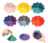 6 Pcs Printed Expanded Sensory Star Multi Faceted Stress Relief Toy PLA Vertical Smooth Design Push Play Sensory Star Great Christmas Birthday Present (Assorted Color 9cm/4.33 inch)
