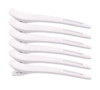 6 Pcs Professional Hair Clips for Styling Sectioning, Duck Billed Hair Clips for Women Men Girls, No Crease No-Trace Non Slip Hairdressing Clip for Long Short Thick Fine Hair, White, Large 12cm