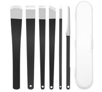 6 PCS Professional Pedicure Knife Set, Stainless Steel Foot Care Tools Trimmer Pedicure Supply for Ingrown Toenail, Callus, Dead Skin Removal (Black)
