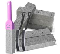 6 Pcs Pumice Stone for Toilet + 2 Gap Brushes, Remove Hard Water Rings