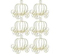 6 Pcs Pumpkin Carriage Candy Box, Creative Gold Metal Pumpkin Carriage, for Wedding Anniversary Special Event Decor