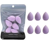 6 Pcs Purple Mini Makeup Sponge,Small Beauty Sponge Blender Set,Professional Makeup Sponge,for Foundation,Powder,Concealer Highlight,and Eye Shadow Make-up Brushes Tools