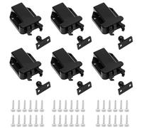 6 Pcs Push to Open Door Catches, Cupboard Latch - Black ABS Push to Open Latch for Cupboard and Drawer, Touch Release Catch Latch