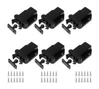 6 PCS Push to Open Latch, Touch Release Catch Latch Cupboard, Push to Open Catch Lock Black, for Cabinet, Wardrobe, and Bookcase Doors