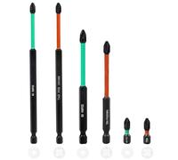 6 Pcs PZ2/PH2 High Magnetic Drill Bit Set, 25L 90L 150L Long Screwdriver Bits, Durable S2 Steel Magnetic Impact Driver Bits for Power Tools, 1/4" Hex Shank Design