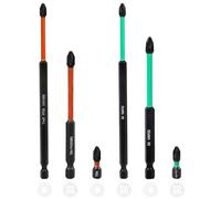 6 Pcs PZ2/PH2 High Magnetic Drill Bit Set, 25mm 90mm 150mm Long Screwdriver Bits, Durable S2 Steel Magnetic Impact Driver Bits for Power Tools, 1/4" Hex Shank Design