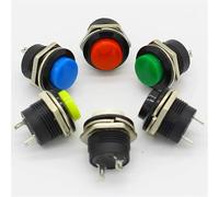 6 pcs R13-507 Momentary SPST NO Red Round Cap Push Button Switch AC 6A/125V 3A/250V 6color(6PCS RED)