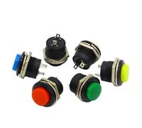 6 pcs R13-507 Momentary SPST NO Red Round Cap Push Button Switch AC 6A/125V 3A/250V 6color IDGTTLDF(6PCS EACH COLOR 1PC)