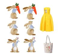 6 Pcs Rabbit Applique Patches - 3 Different Patterns, Multipurpose Cute Iron On & Sew On Patches for Clothes, Jackets, Jeans, Bags, Shoes, T-Shirts, Hats