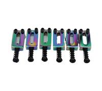 6 PCS Rainbow Color Brass Bridge Saddles 10.4MM For Electric Guitar for Strato-caster Tremolo Bridges