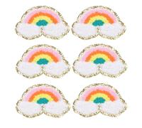 6 Pcs Rainbow Iron on Patches Colorful, Iron On Patches Colorful Sew Iron on Patch Cute Chenille Embroidered Patches, DIY Embroidery Iron On Clothing Patches