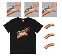6 Pcs Rainbow Iron on Transfer for T Shirts, Pride Iron on Decals Patches, 2 Design, 2 Size, for T Shirts Hoodie Clothing DIY Crafts
