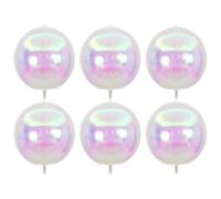 6 Pcs Rainbow Spherical Balloons,10 Inch Iridescent Round Foil Balloons,Rainbow Spherical balloons,for Girls Birthday,Wedding,Dance,Party Decoration,Under The Sea Mermaid Party decoration.