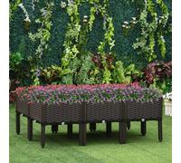 6-pcs Raised Flower Bed Stackable Vegetable Herb Box with Drainage Holes