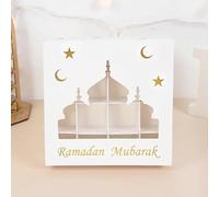 6 Pcs Ramadan Mubarak Favour Boxes, White and Gold Favours, Pick Mix Sweet Grid Box, Moon Star Empty Gift Box, Sweets Box, Hamper Gift, Decorations.