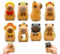 6 PCS Random style Capybara , Capybara Stress Relief for Office Desk and Travel Use, Capybara for Focus and Relaxation, Pocket Sized Capybara Squishies with Different Designs