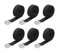 6 Pcs Ratchet Tie Down Straps, 1M x 25mm Heavy Duty Lashing Straps, Black Adjustable Retaining Straps Tensioning Belts for Trucks, Cargo, Motorcycle, Trailer, Luggage, Bearing capacity 250kg