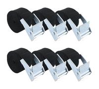 6 Pcs Ratchet Tie Down Straps With 1 Drawstring Bag Set, Heavy Duty Lashing Belts, Adjustable Bike Rack Straps, Roof Rack Straps, Mattress Straps for Motorcycle, Trucks, Luggage 1m x 25mm(Black)