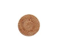 6 Pcs Rattan Round Cup Mat Hot Pad Hand Woven Insulation Placemats Kitchen Decoration Table Padding Accessories For Drinks Home(10cm)