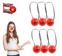 6 PCS Red Nose, LED Glowing Red Clown Nose 2024, Light Up Red Noses 2024, Blinking Red Nose with Elastic Band, Novelty Circus Accessory Cosplay Carnival Party Decoration for Kids Adults