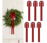 6 Pcs Red Velvet Bows for Christmas Tree, 23.6 x 15.7 Inch Red Ribbon Bow for Xmas Tree Wreath Garland Staircase Fireplace Mantel Wedding Holiday Home Decor
