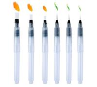 6 Pcs Refillable Watercolour Brush Pens, Watercolour Brush Pens with Fine, Medium, and Large Tips, Water Paint Pen for Watercolor, Pens Brushes Set for Painting,Sketching, Calligraphy