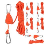 6 Pcs Reflective Tent Guy Ropes for Tents, 4mm x 4M Heavy Duty Ratchet RopesAdjustable Tent Guide Ropes, Grow Lights Ratchet Hangers with Tensioner for Indoor Outdoor Camping Hiking Awning