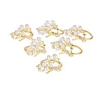 6 Pcs Reindeer Napkin Rings Christmas Napkin Ring Holders Stag Napkin Buckle for Holiday Dinners Parties, Wedding Adornment, Table Decoration Accessories Gold