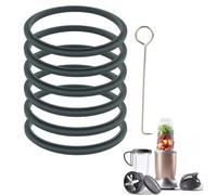 6 PCS Replacement Parts Gaskets, Replacement Seal Rings, Blender Gaskets with Lip Compatible with 600w 900w Extractor Blender, Silicone Seals, Leak-Proof, Dishwasher Safe, Easy to Install