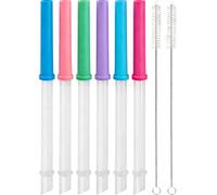 6 Pcs Replacement Straws for Reduce Kids Tumbler, Silicone Straws Replacement for Reduce Kids Coldee 2.0 14 Oz Cup with 2 Cleaning Brushes