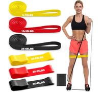 6 PCS Resistance Exercise Bands for Working Out Elastic Stretch Bands for Fitness Yoga Pilates Stretching Strength Training Workout Resistance Band for Women and Men Home Gym