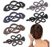 6 PCS Retro hair Barrettes Banana Clip French Style Twist hair Barrette Metal Anti Slip Crocodile Simple Large hair Clips Elegant Hair Accessories for Wome
