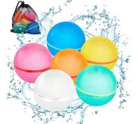 6 Pcs Reusable Magnetic Water Balloons with Mesh Bag Self Closing Magnetic Spray Balls Silicone magnetic water balloon Reusable water balloons for Kids,Adults,Pool Party Beach Water Toys