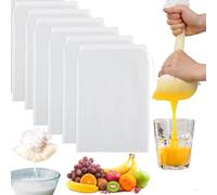 6 Pcs Reusable Micron Fine Mesh Filter Bags, Drawstring Cold Brew Coffee Cheese Cloths Strainer, 200 Mesh (20 * 30cm) Nylon Filter Bag for Cold Brew Coffee, Homebrew and Juice, Washable
