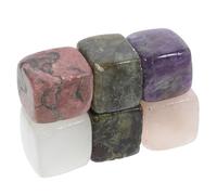 6 Pcs Reusable Quartz Ice Cubes for Whiskey, Cocktails and Juice | Non-porous Chill Stones, Smooth Finish, Six Crystal Colours, Gift Choice for Home Bar Cart