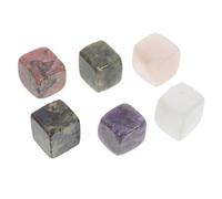 6 Pcs Reusable Quartz Whiskey Stone Cubes Gift Set, Odourless | Six Colour Assortment, Smooth Crystal Finish, Home Bar Cart Use, Fits Most Glasses and Cocktails
