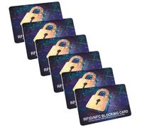 6 Pcs RFID Blocking Card,Rfid Cards, RFID Blocking Card with Golden Lock Design, Bank Card Protector for Contactless Security, Credit Card Protector RFID Blocker Safe Card for Wallet and Purse