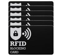6 PCS RFID Blocking Card, Ultra Thin Black Credit Card Protector, Entire Wallet Protection, Card Blocker for Contactless Cards (Black)