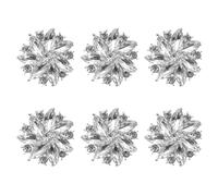 6 Pcs Rhinestone Buttons,Cardigans Flower Crystal Sew-On Buttons in Silver Color,Fashion Claw Snowflake Metal Buttonssor Cardigans,for DIY Sewing Crafts, Dress, Shawl, Bags, and Wedding Decorations