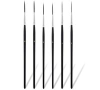 6 Pcs Rigger Liner Brushes, Liner Brushes for Painting, Extra Long Fine Tip Paint Brush Set, Rigger Brush Watercolor for Model, Fingure, Watercolor, Acrylic