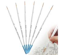 6 Pcs Rigger Liner Brushes Watercolour, Rigger Brush Set for Painting Fine Long Lines, Thin Lines, Blades of Grass, Hair and More. Paint Brushes for Acrylic, Watercolour, Oil and Gouache Painting